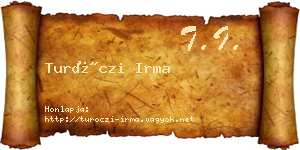Turóczi Irma névjegykártya