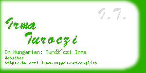 irma turoczi business card